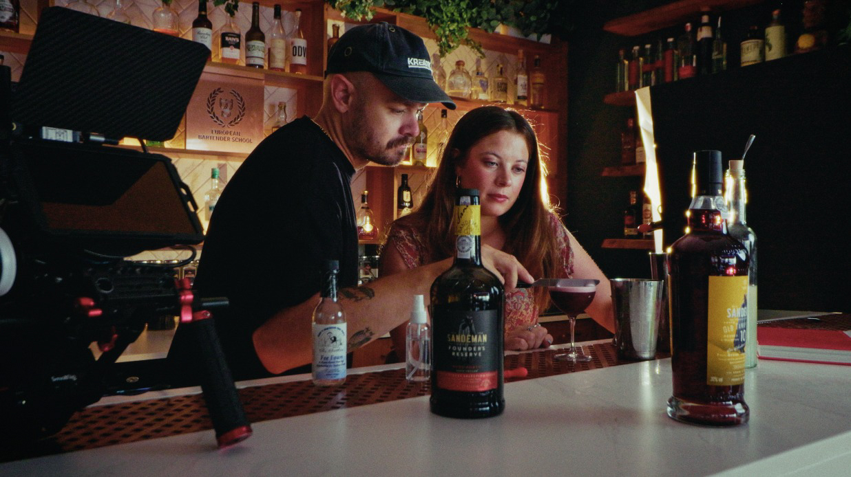 Behind the scenes of a video production